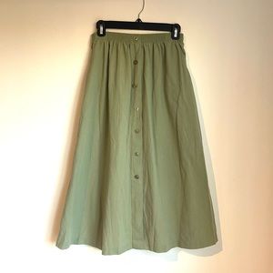 Vintage 100% cotton button-down midi skirt
